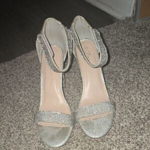 Elegant Silver Women's Heels